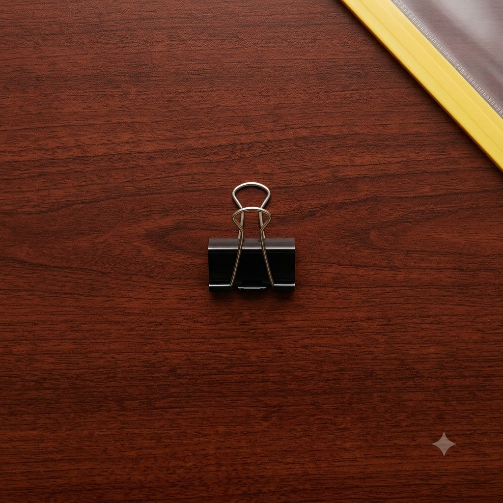 Black Metal Binder Clips Medium Paper Clamp for Office, School & Home Use
