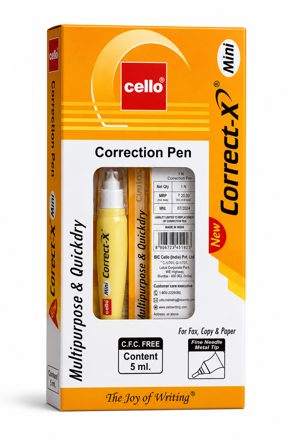 Cello Multipurpose & Quick Dry Correction Pen Mini – Pack of 10 Pieces