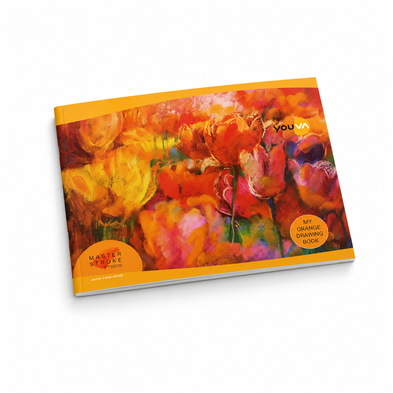 Youva A3 Orange Drawing Notebook – 27.5 × 34.7 cm, 56 Pages | Plain Drawing Paper
