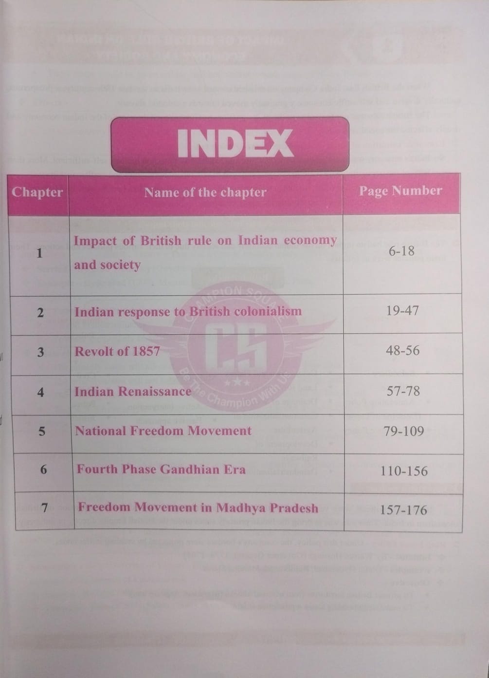Champion MPPSC Mains Exam Paper-1 , Part-A , Unit-3, Indian History (Modern India) (English Medium)