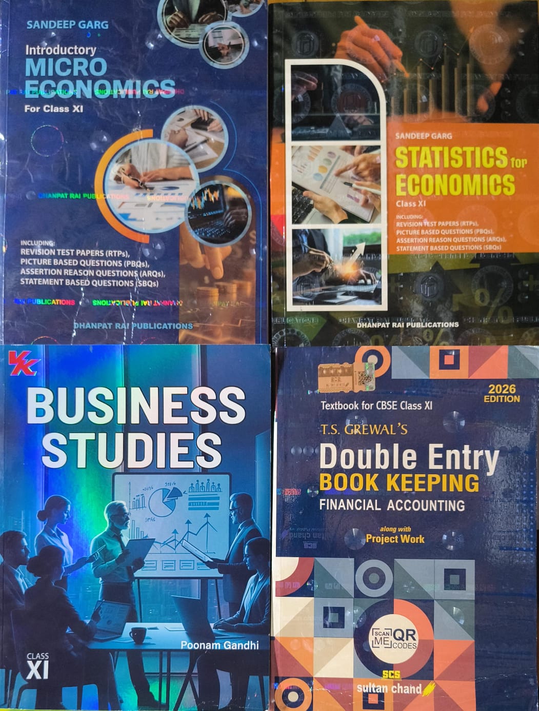 Class 11 Commerce Complete Book Set | Micro Economics, Statistics for Economics, Business Studies & Double Entry Book Keeping (2026 Edition) | CBSE Curriculum (English Medium)