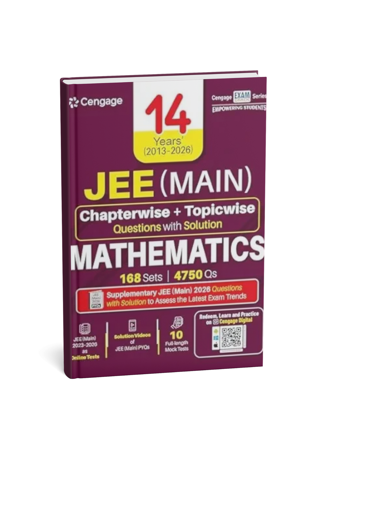 Cengage JEE (Main) Mathematics Chapterwise & Topicwise Questions with Solutions | 14 Years JEE Main PYQs (2013–2026) (English Medium)