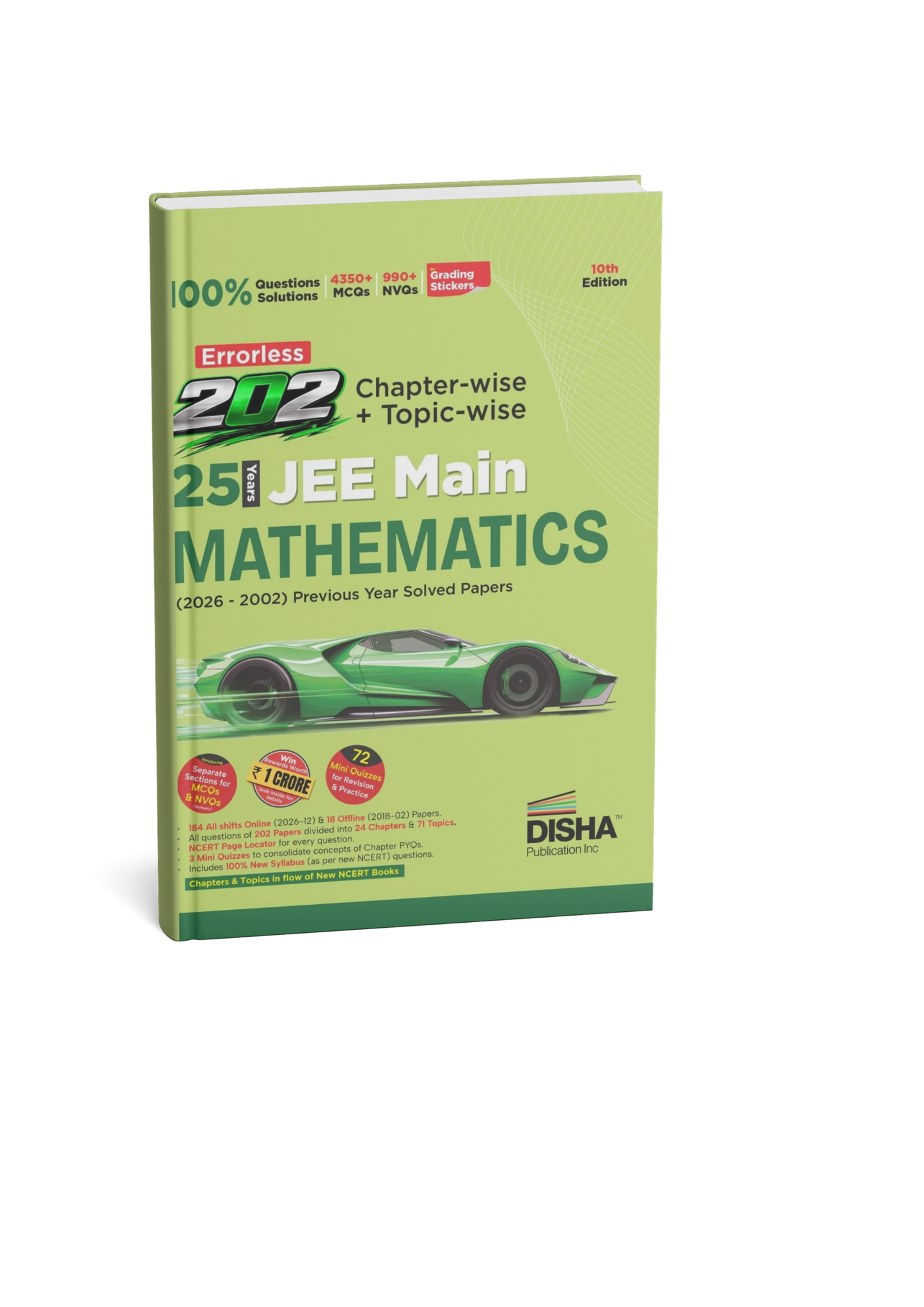 Disha Errorless 202 Chepter-Wise Topic-Waise 25 Years JEE Main Mathematics 10th Edition (English Medium)