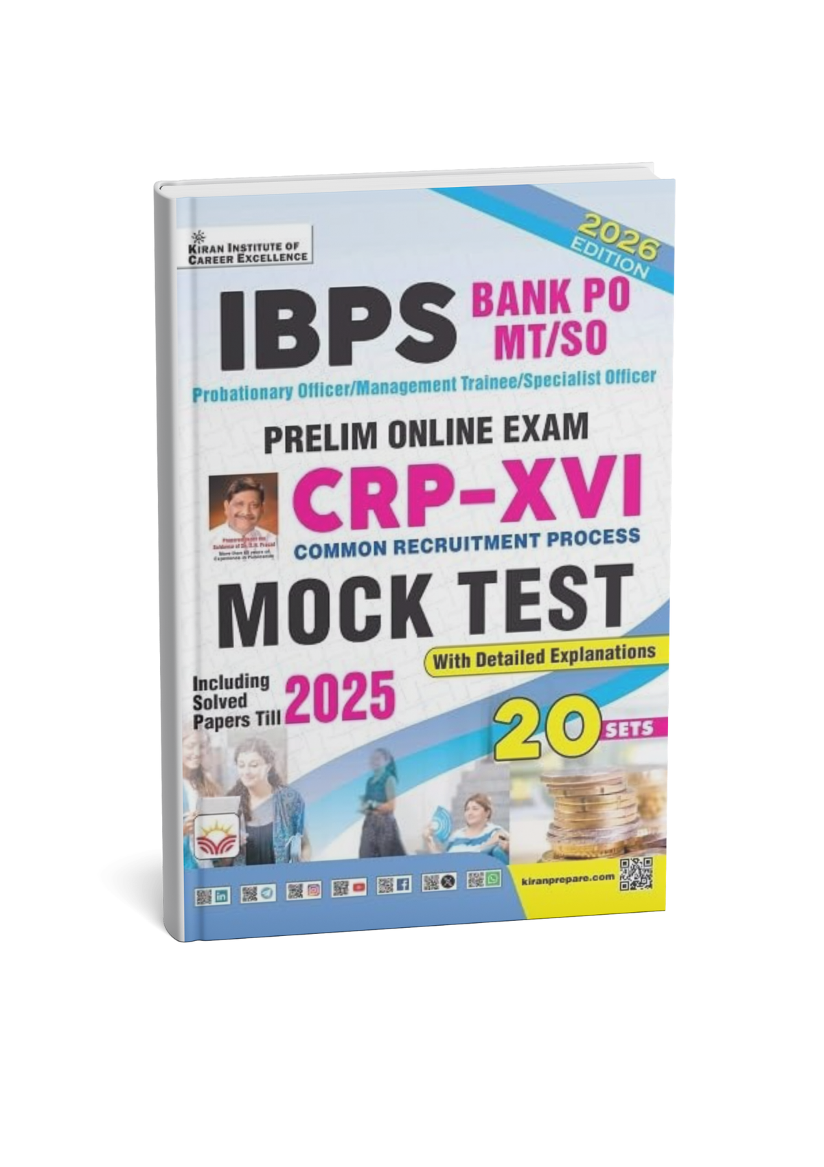 Kiran IBPS Bank PO/MT/SO CRP-XVI Mock Test 20 Sets – 2026 Edition (English Medium)