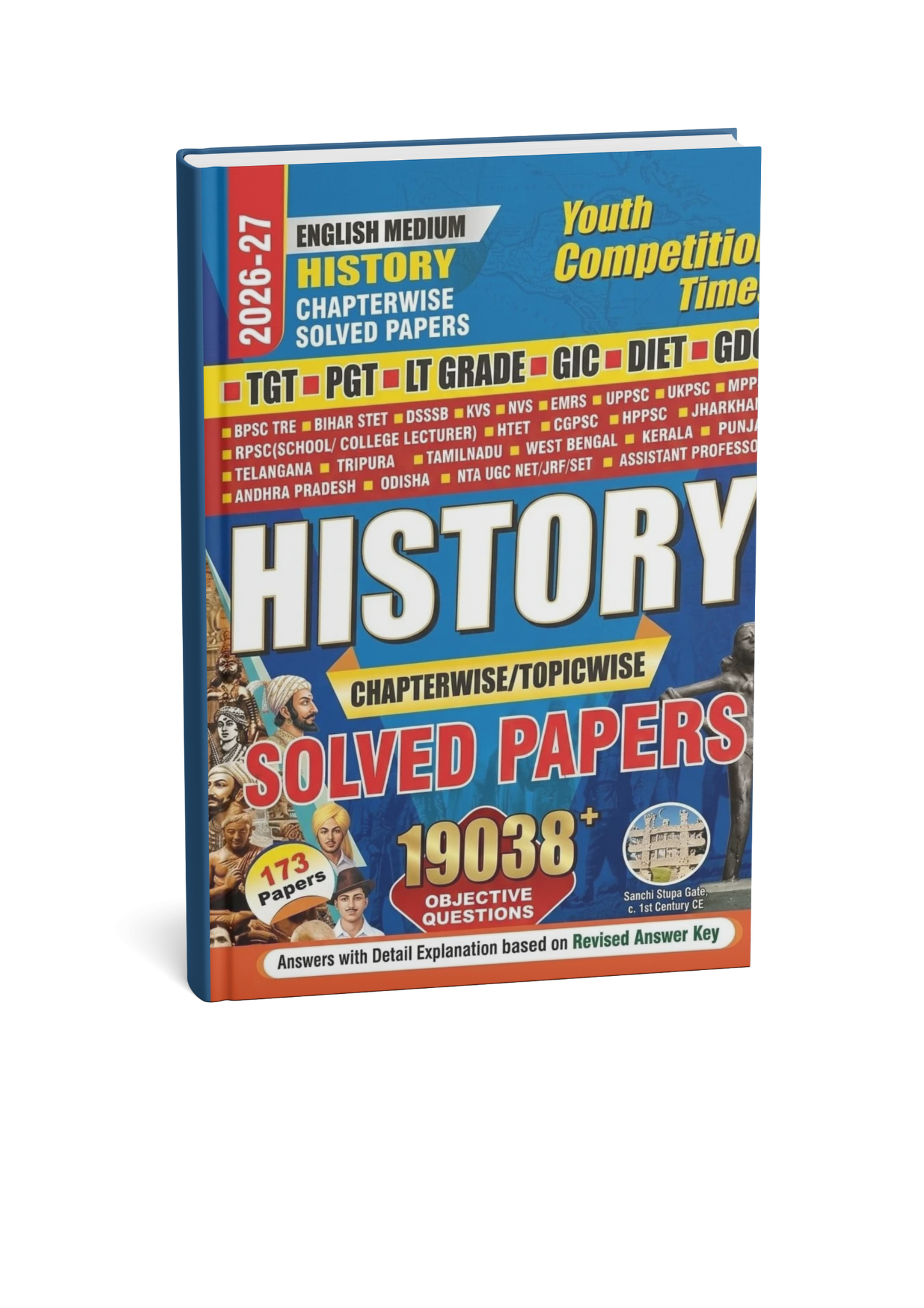 Youth TGT PGT History Chapterwise Solved Papers 2026 173 Papers 19038+ Objective Questions (English Medium)