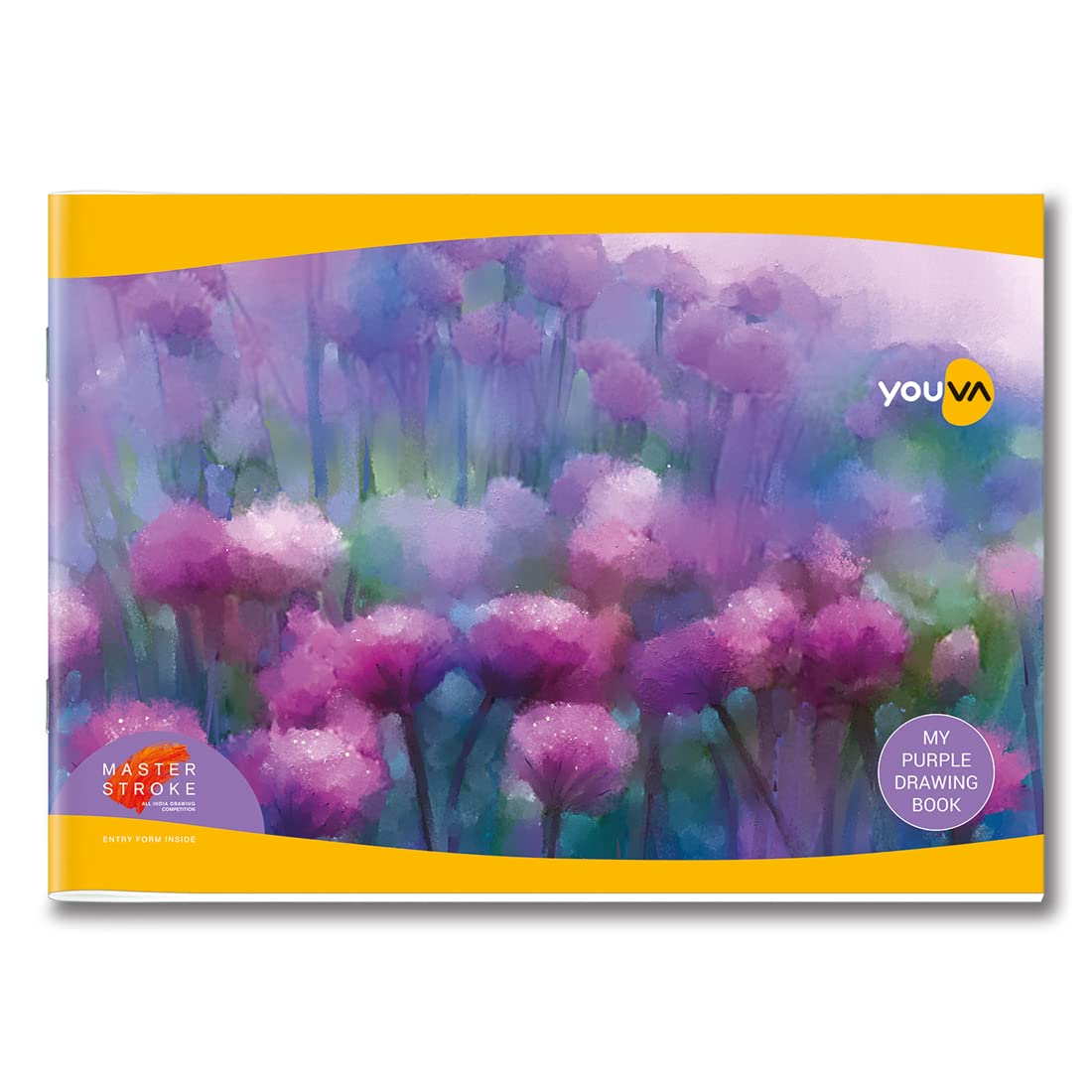 Youva Purple Drawing Notebook – 21 × 29.7 cm, 100 Pages | Plain Drawing Paper