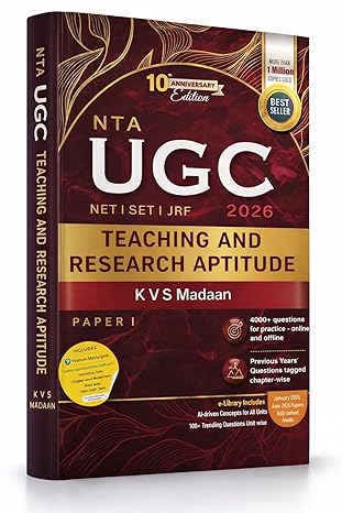 Pearson - NTA/UGC Teaching and Research Aptitude 2026 (Paper-1) by K.V.S. Madaan (10th Edition) English Medium