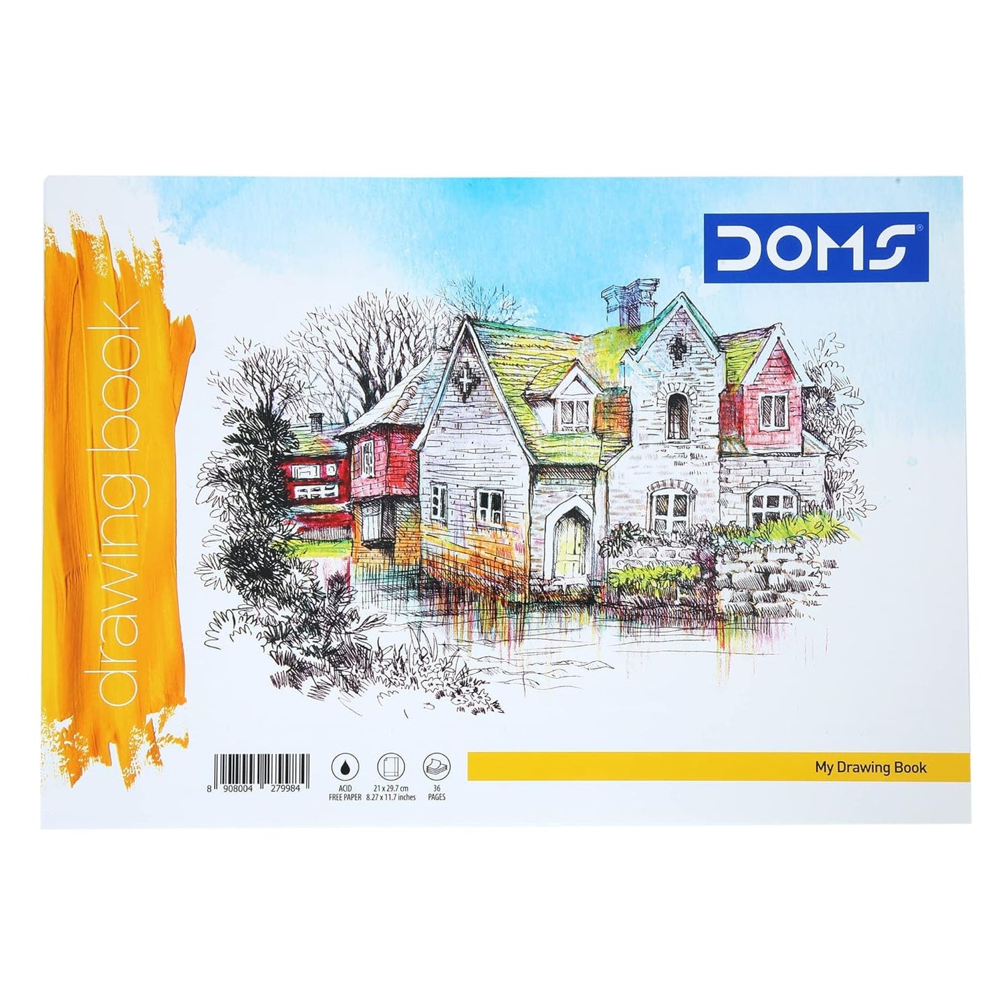 Doms Drawing Book – A5 Size (21 × 29.7 cm), 72 Pages | Plain Drawing Paper