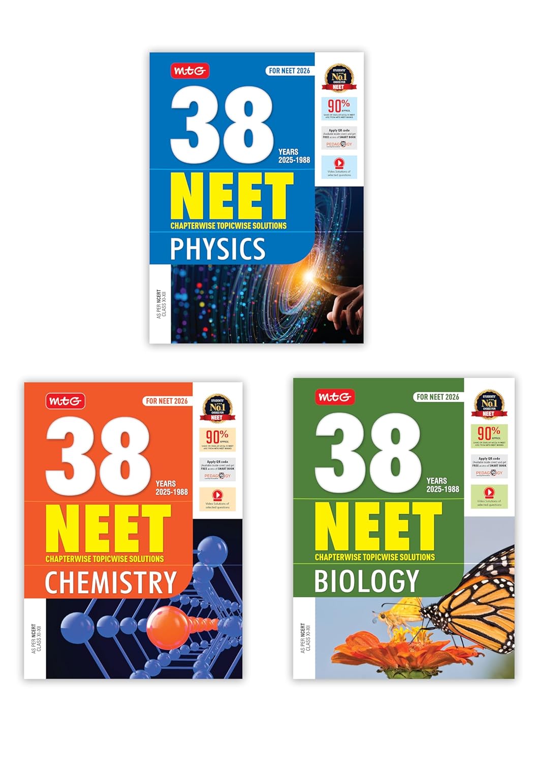 MTG - 38 Years NEET PYQ Set (Physics, Chemistry, Biology) 2025–2026 | English Medium
