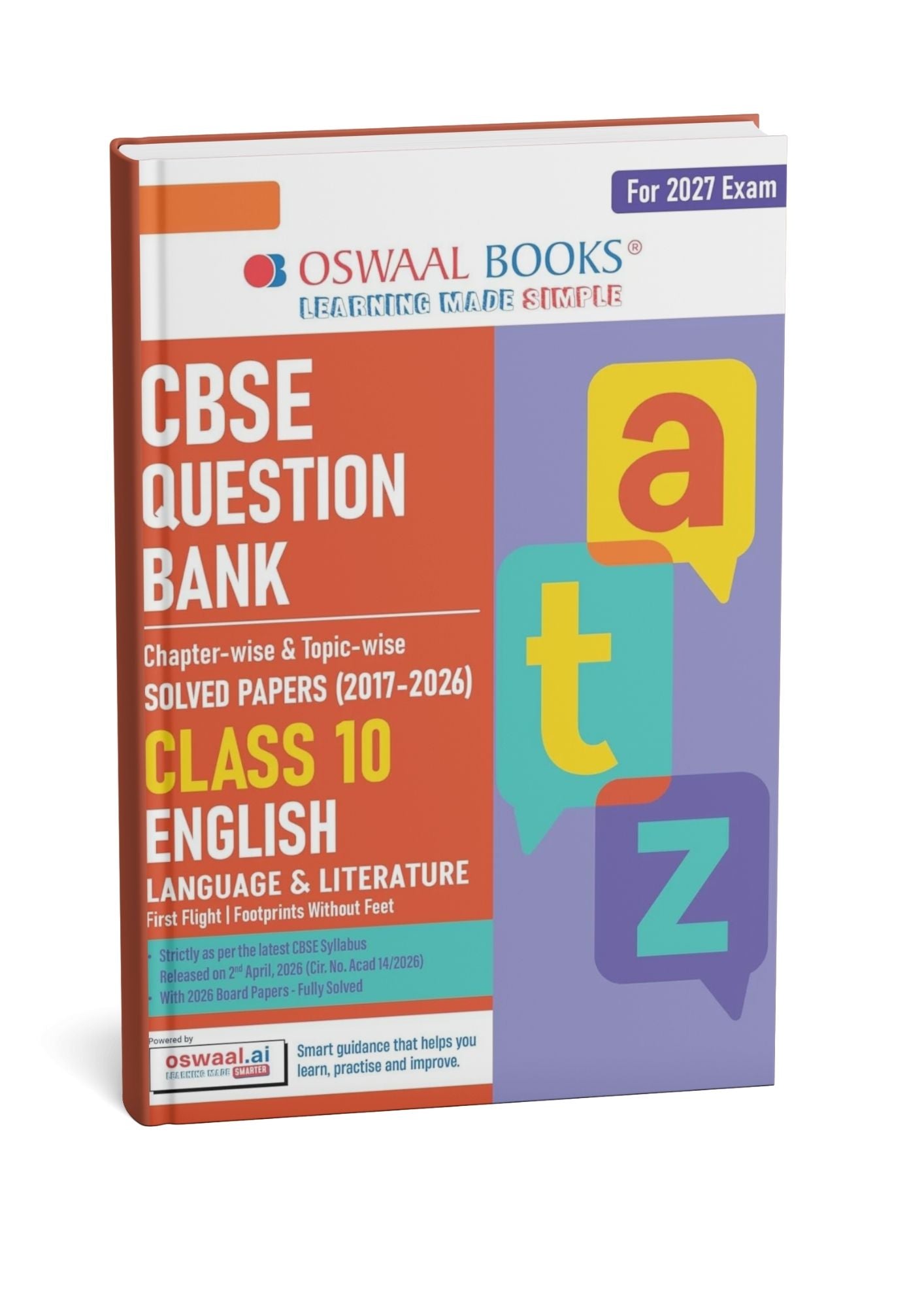 Oswaal CBSE Class 10 English Language & Literature Question Bank (2017–2026) | Chapter & Topic-wise Solved Papers | Includes 2026 Papers | Latest Syllabus 2027 | For 2027 Exam