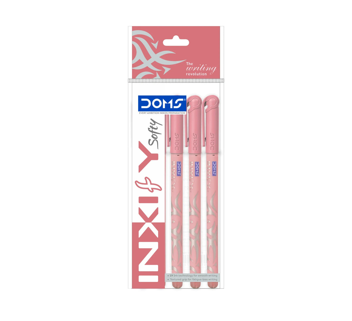Doms Inxify Softy 5 Pen Set – Ultra Smooth Writing Premium red Ball Pens