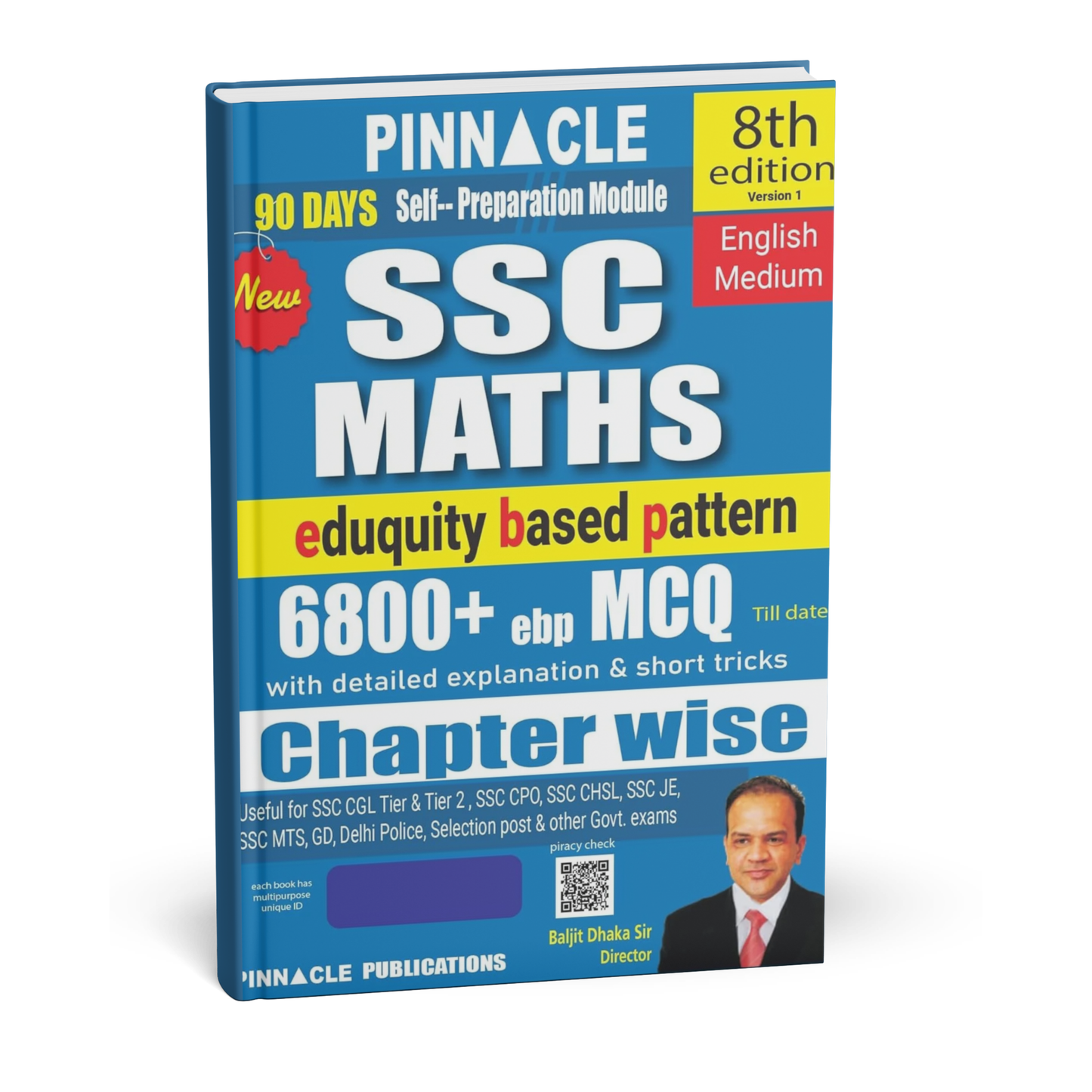 Pinnacle SSC Maths Chapter-Wise 6800+ebp MCQs 8th Edition (English Medium)