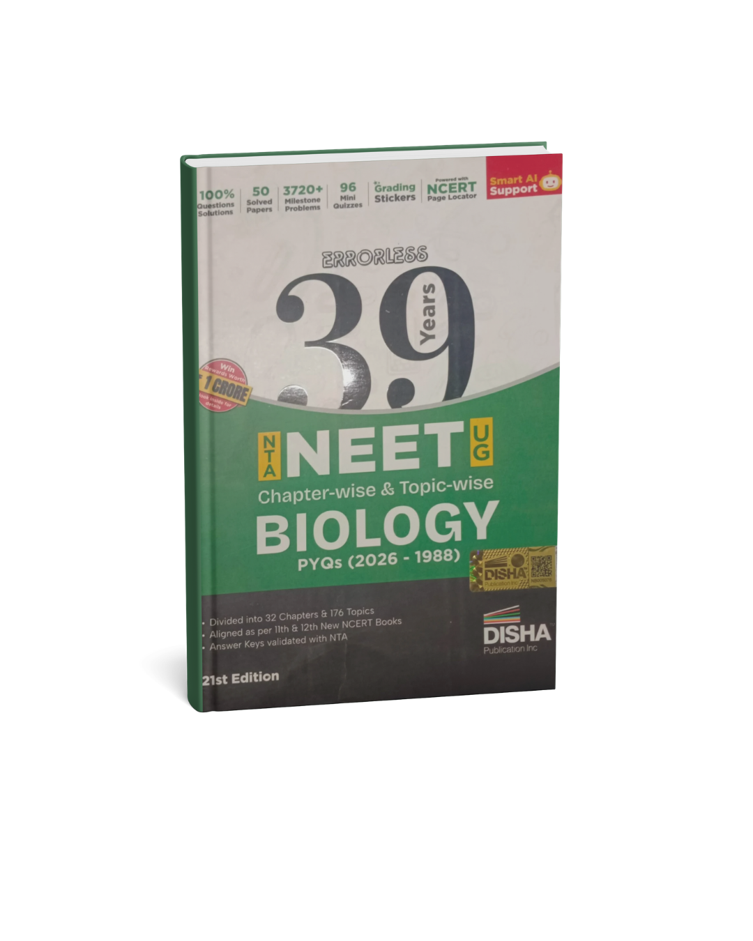 Disha Errorless 39 Years NTA NEET (UG) Chapter-wise & Topic-wise Biology PYQ (2026–1988) | English Medium