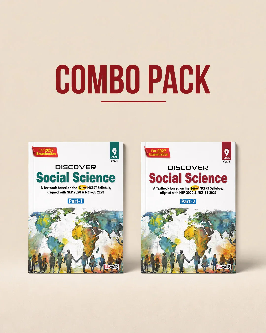 Full Marks Discover Social Science Combo for Class 9 (Part-1 & Part-2) | Complete NCERT-Based Textbook Set CBSE March 2027 Examination (English Medium)
