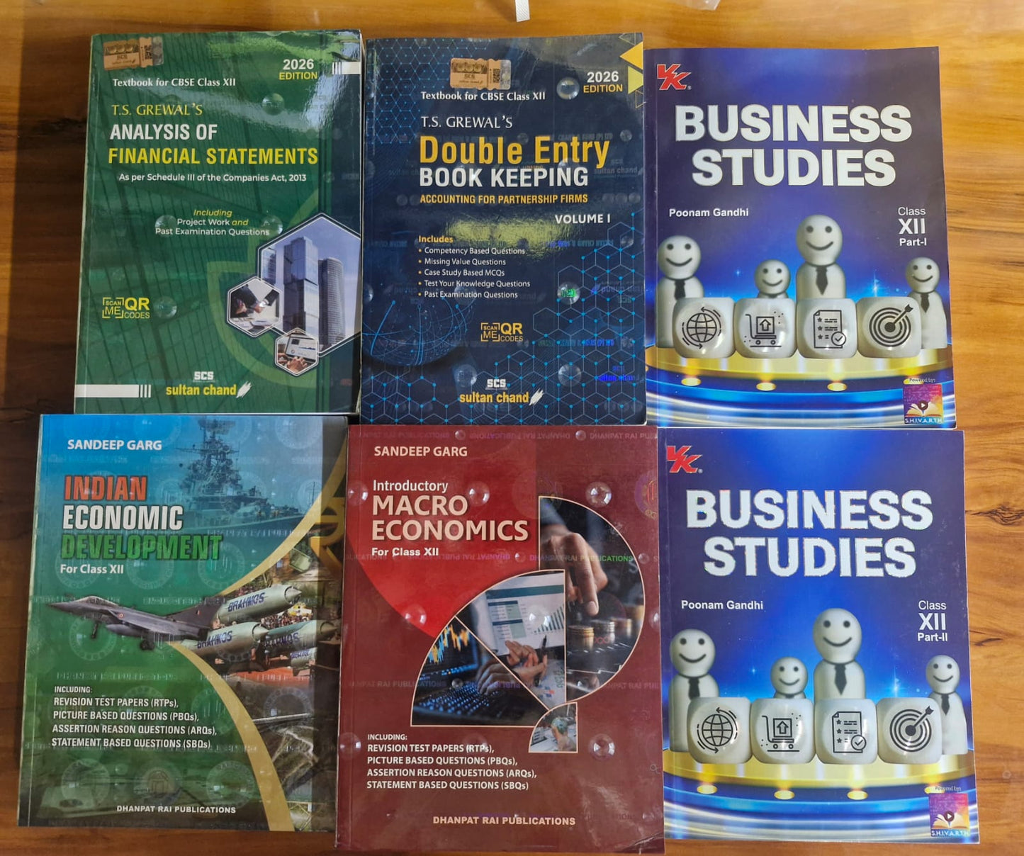 Class 12 Commerce Complete Combo 2026 | T.S. Grewal + Business Studies (Part 1 & 2) +Indian Economy Development & Macro Economics(English Medium)