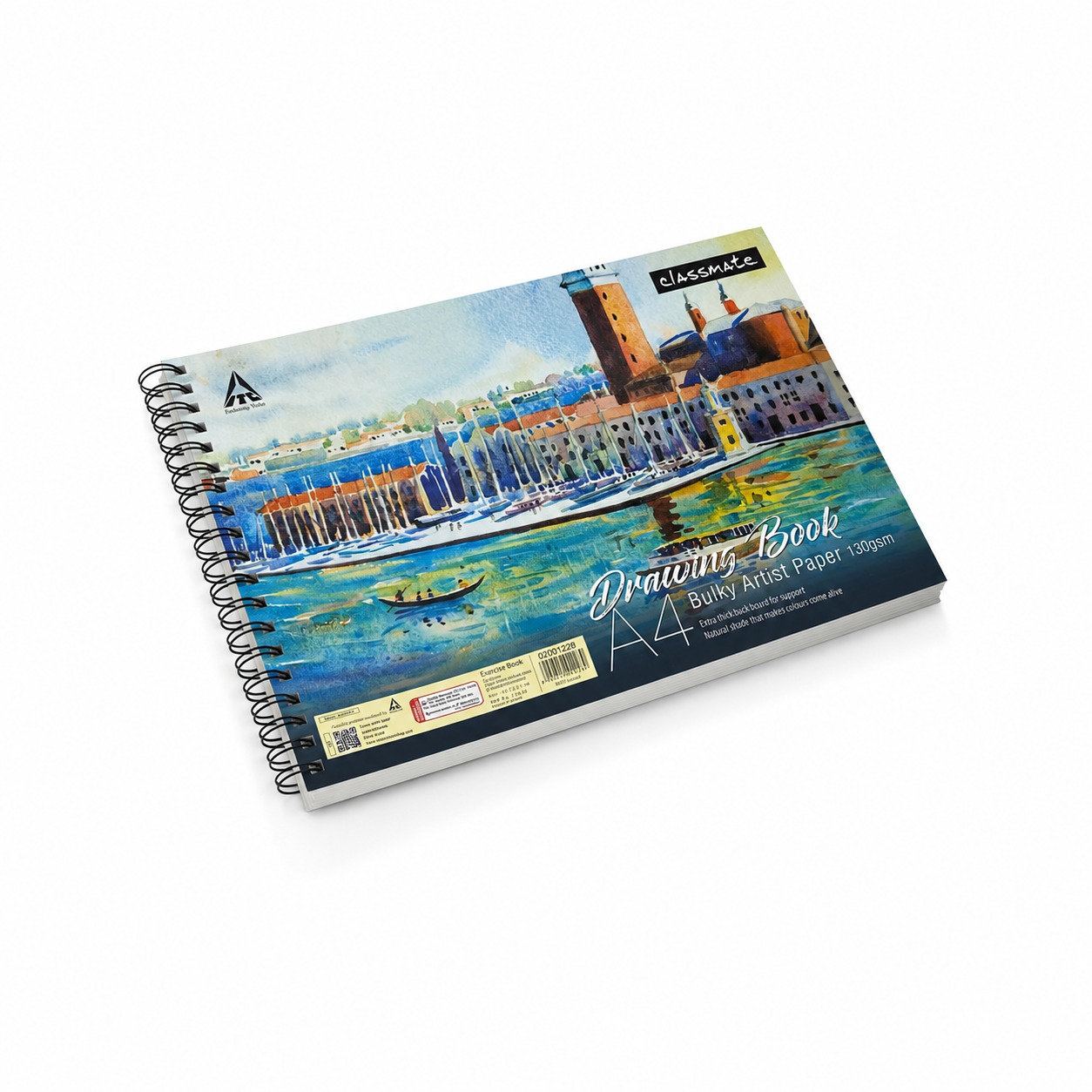 Classmate A4 Bulky Artist Paper Drawing Book 100 Pages 130gsm Spiral Unruled Art Paper