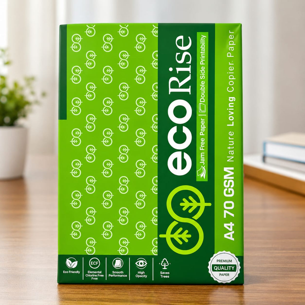 EcoRise A4 Copier Paper 70 GSM | 500 Sheets Premium Multipurpose Printer & Copier Paper | Jam-Free Double Side Printable Paper