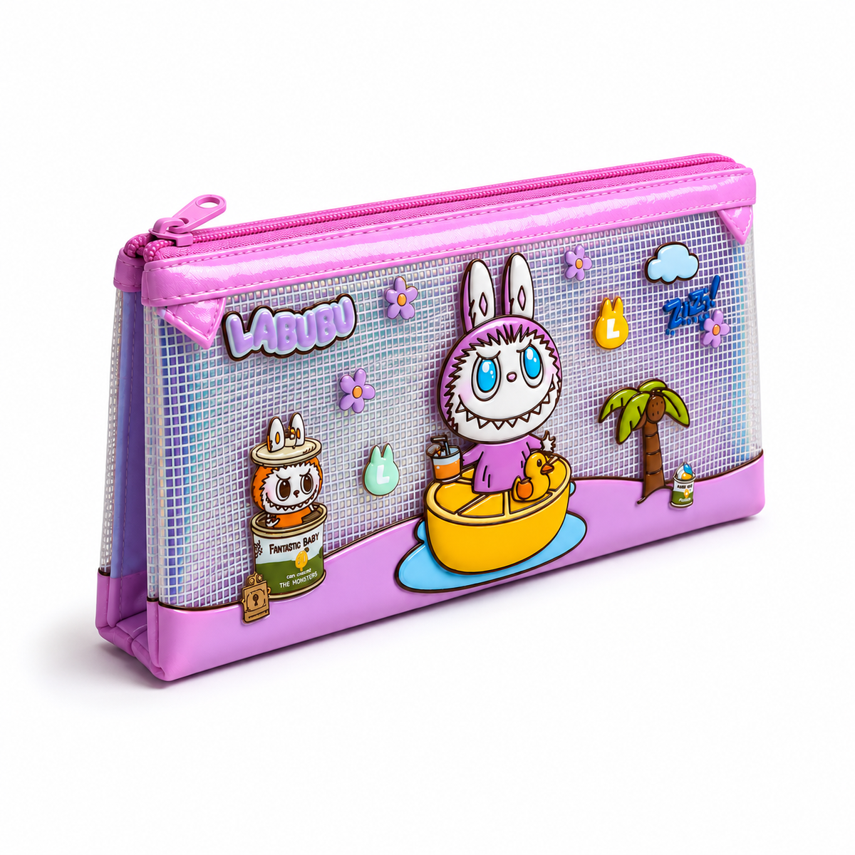 Cartoon Clear PVC Zipper Pen Bag – Transparent Plastic Pencil Case