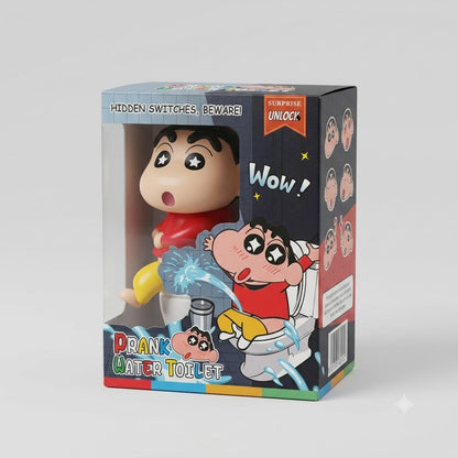 Shin-chan Water Squirt Toilet Prank Box – Fun Hidden Switch Water Spray Toy for Kids & Collectors