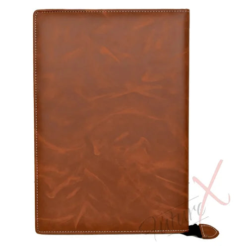 Premium Leatherette Conference Folder / Executive Document Portfolio – Brown A4 Office File Organizer