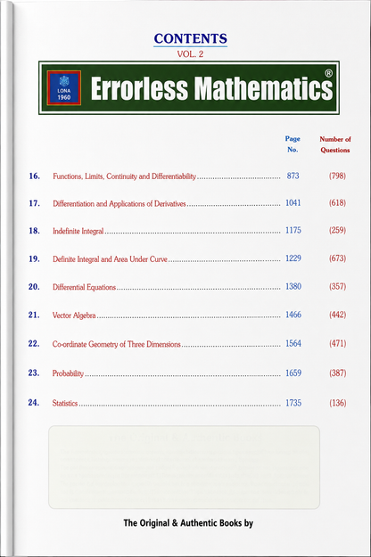 Errorless IIT-JEE Mathematics (Combo Vol 1 & 2) JEE Main & JEE Advanced 2027 Edition (English Medium)
