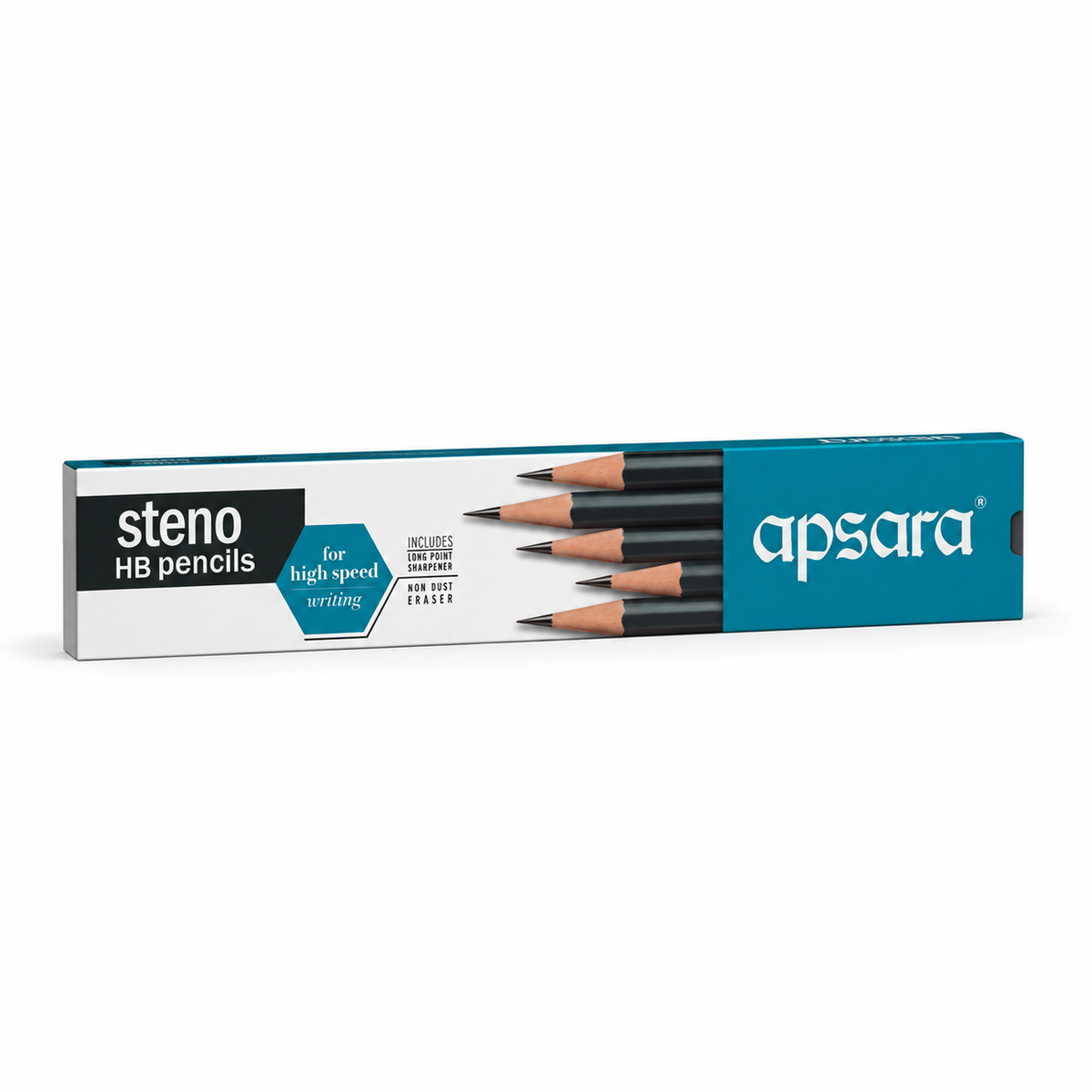 Apsara Steno HB Pencils for High Speed Writing (Pack of 10 Pieces)