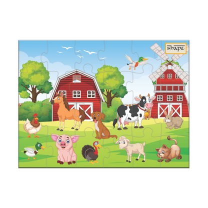 Shape Little Explorer 4-in-1 Puzzle Set Animal & Nature Jigsaw Puzzle for Kids 4 Puzzle Set