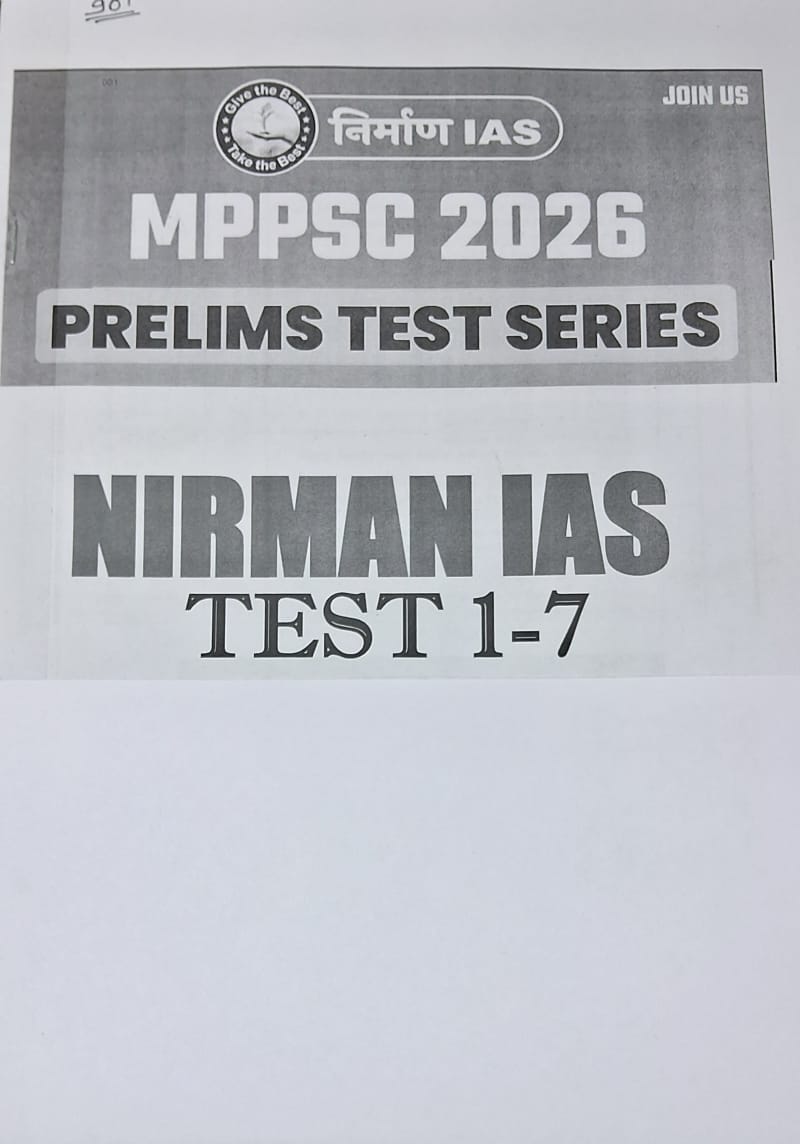 Nirman IAS - MPPSC Prelims 2026 Test Series (Unit 1-7) Hindi & English Medium (Xerox)