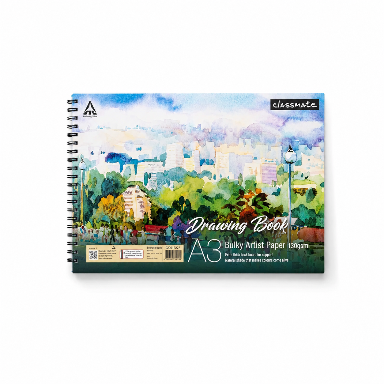 Classmate A3 Bulky Artist Paper Drawing Book – 100 Pages, 130gsm, Spiral Unruled, Art Paper