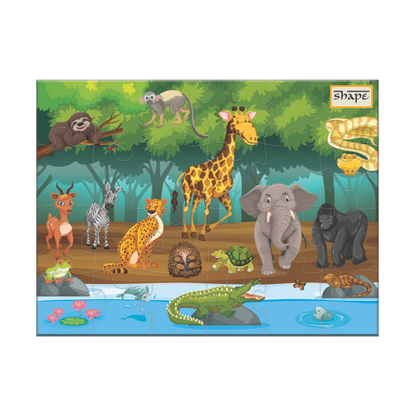 Shape Little Explorer 4-in-1 Puzzle Set Animal & Nature Jigsaw Puzzle for Kids 4 Puzzle Set