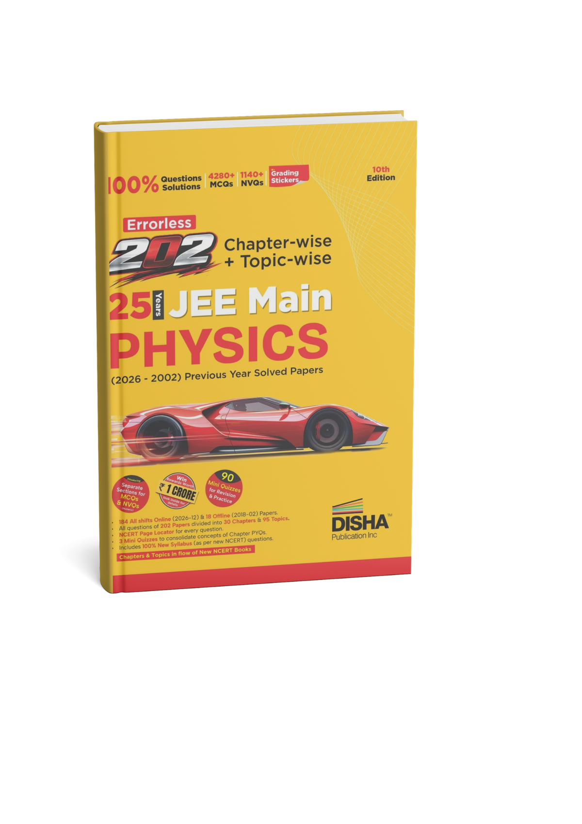 Disha Errorless 202 Chapter-Wise Topic-Wise 25 Years JEE Main Physics 10th Edition (English Medium)