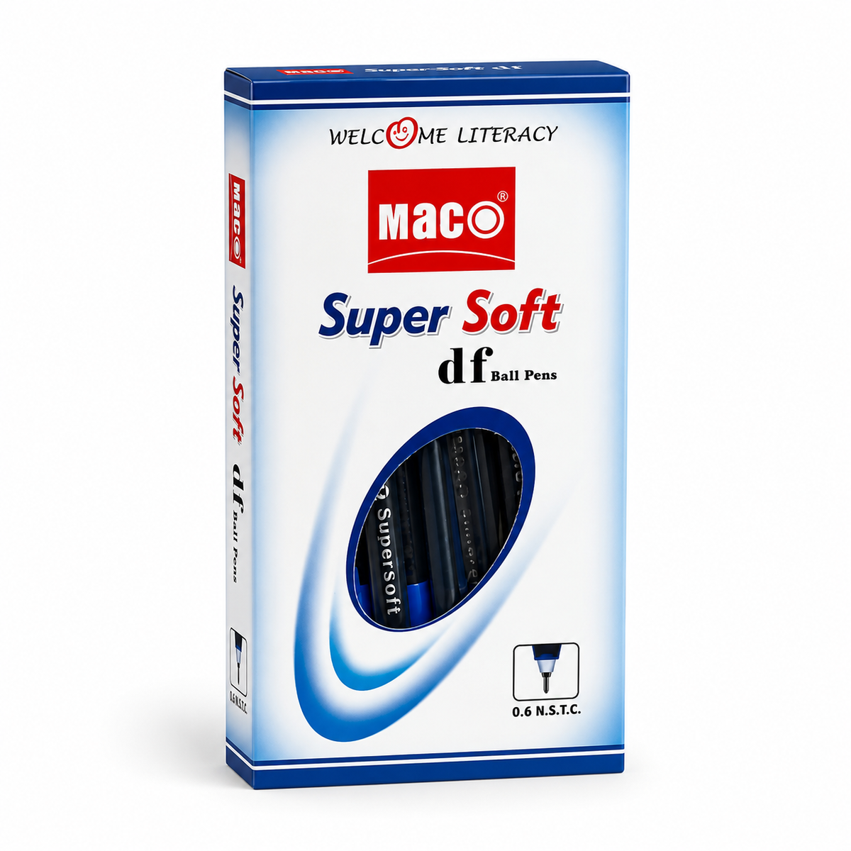 Maco Super Soft DF Blue Ball Pen – Pack of 20 Pieces
