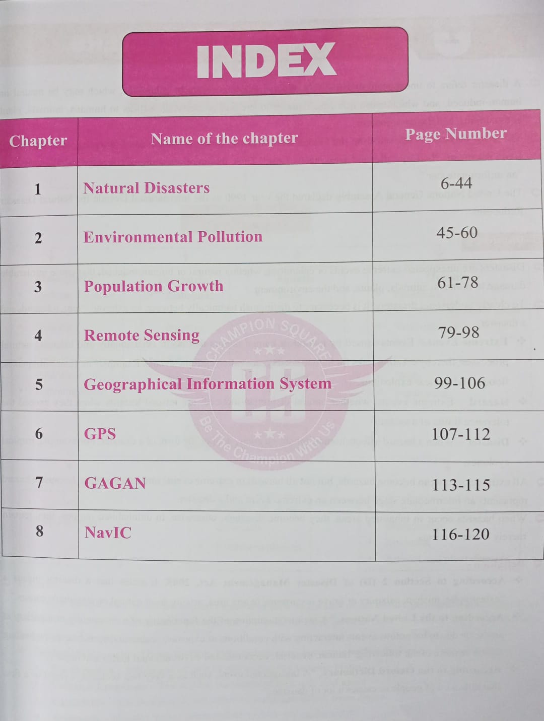 Champion Mppsc Main Paper -1 , Part - B , unit - 4 Disaster & Techniques (indian GEography) (English Medium)