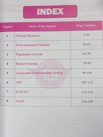 Champion Mppsc Main Paper -1 , Part - B , unit - 4 Disaster & Techniques (indian GEography) (English Medium)