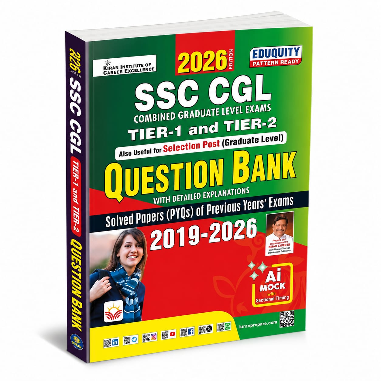 Kiran SSC CGL Question Bank 2019-2026 (English Medium)