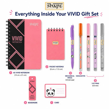 Shape Vivid Stationery Gift Set with Notebook, Sticky Notes Premium Study & Office Writing Kit
