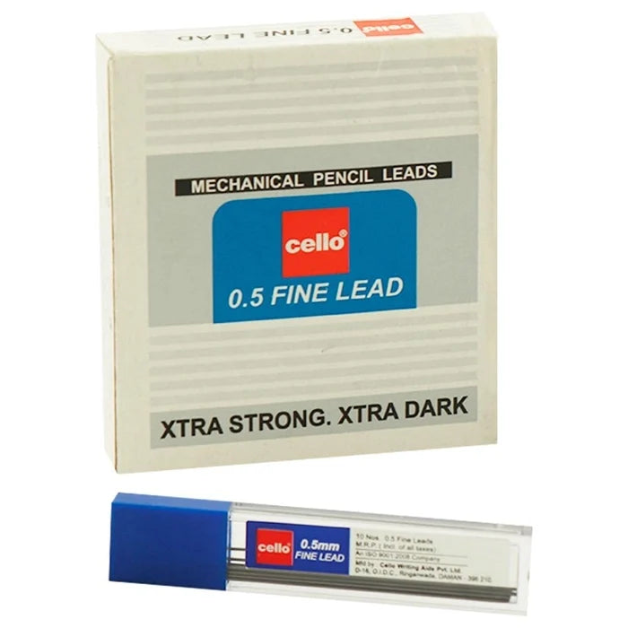 Cello 0.5mm Fine Lead Mechanical Pencil Leads (10 Lead Tubes)
