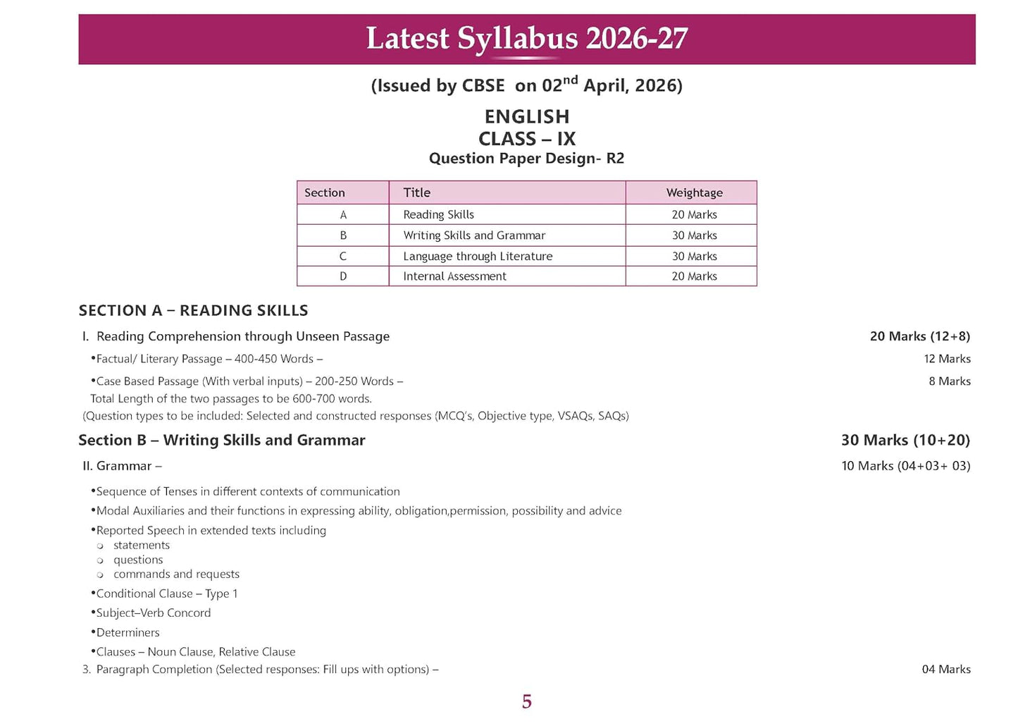 Oswaal CBSE Workbook English R2 Kaveri Class 9 For 2027 (English Medium)