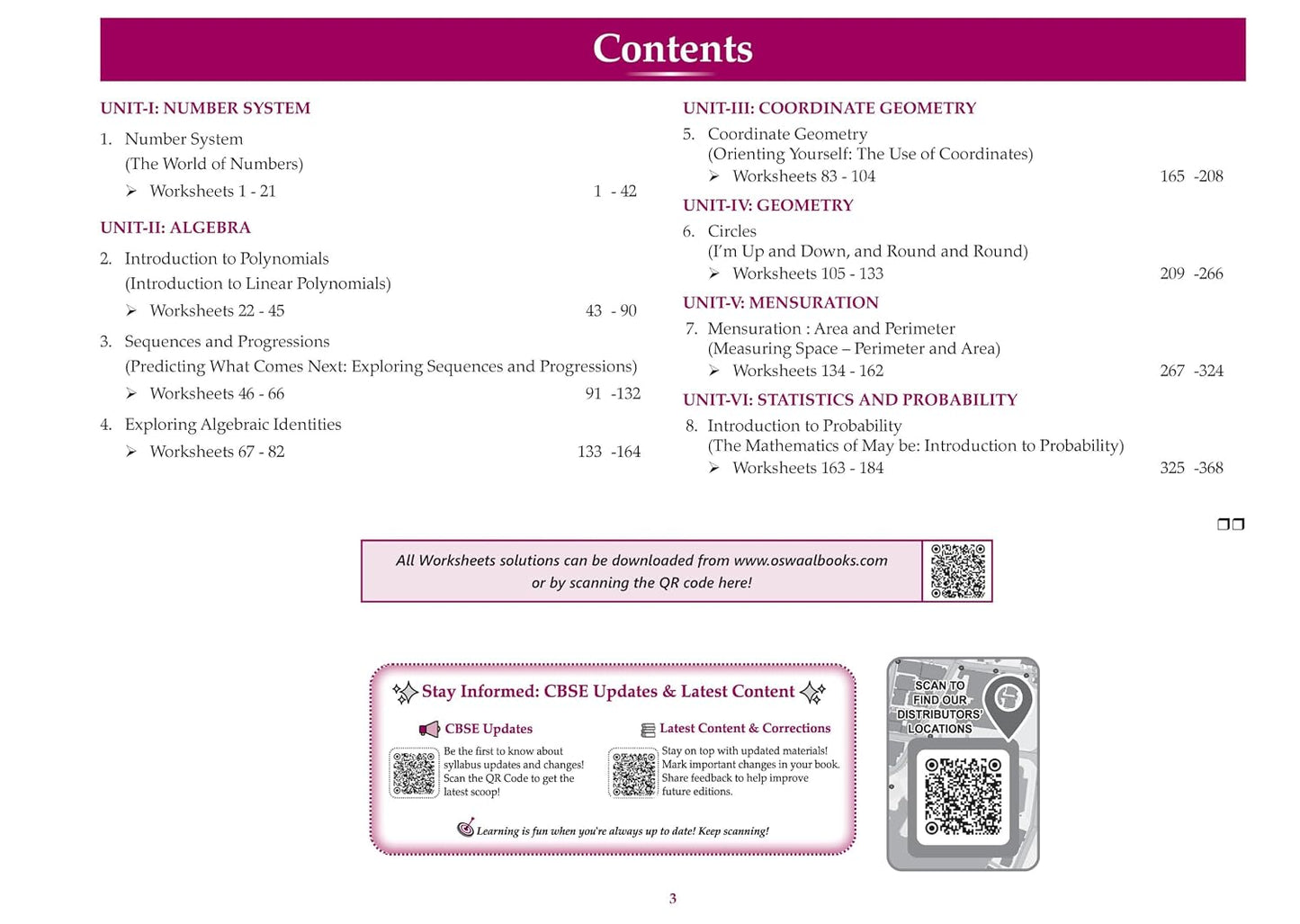 Oswaal CBSE Workbook Mathematics Part-I (Standard) Ganita Manjari Class 9 (English Medium)