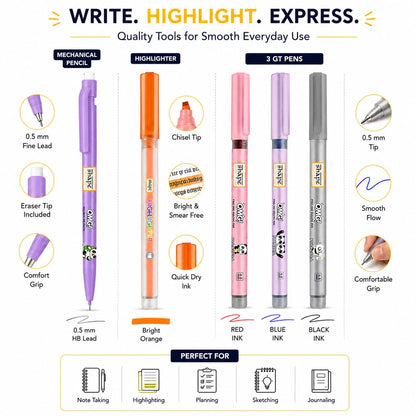 Shape Vivid Stationery Gift Set with Notebook, Sticky Notes Premium Study & Office Writing Kit