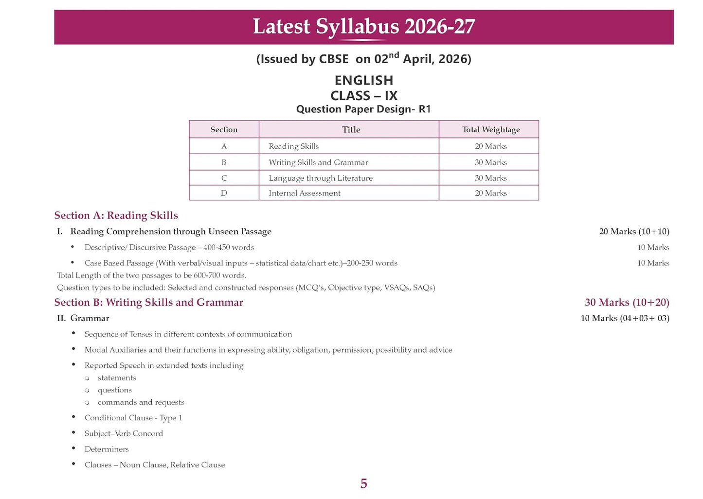Oswaal CBSE Workbook English R1 Kaveri Class 9 (English Medium)