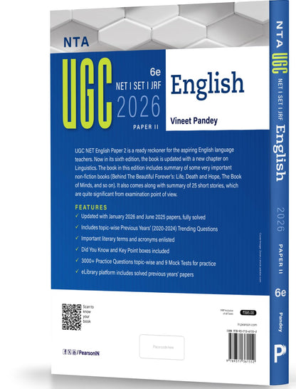 Pearson NTA UGC NET / SET / JRF English Paper II 2026 (6th Edition) Vineet Pandey