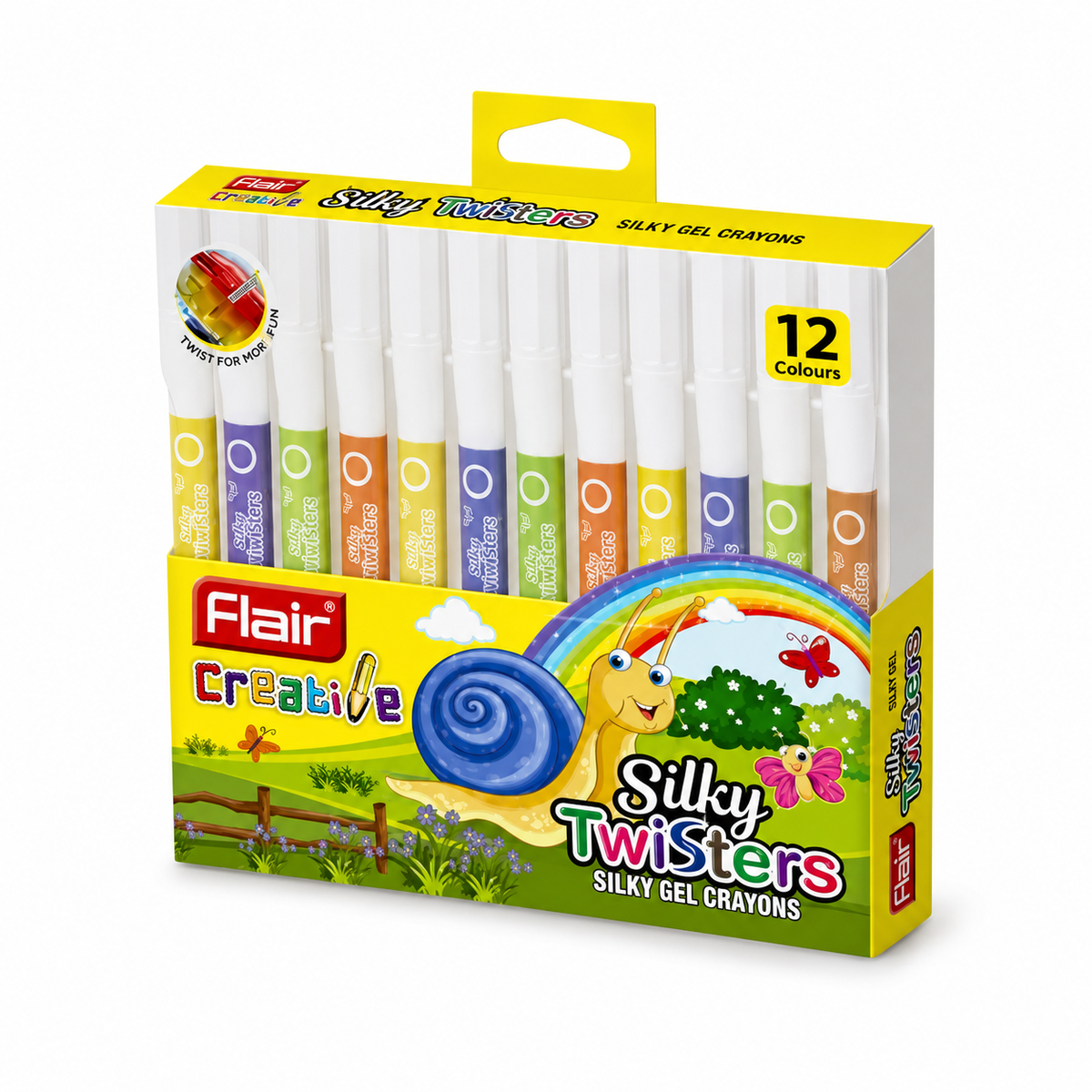 Flair Silky Twisters Gel Crayons – Smooth & Vibrant Coloring Set 12 Colours