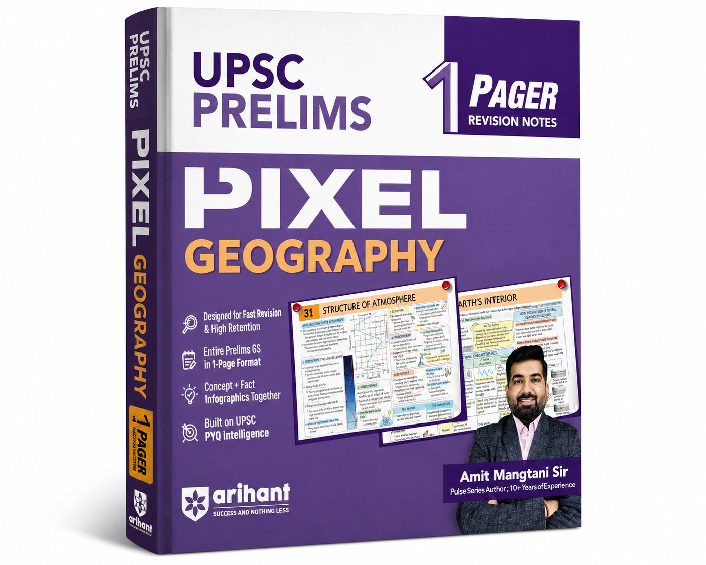 Arihant UPSC Prelims Pixel Geography | 1 Pager Revision Notes | Fast Revision for UPSC Civil Services Preliminary Exam