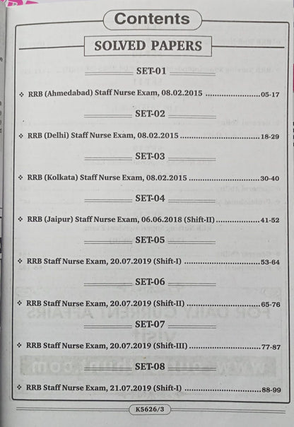Kiran RRB Nursing Superintendent Exam Solved Papers 2015–2026 13 Sets (English Medium)