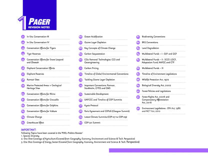 Arihant UPSC Prelims Pixel Environment – 1 Pager Revision Notes UPSC & State PCS (English Medium)