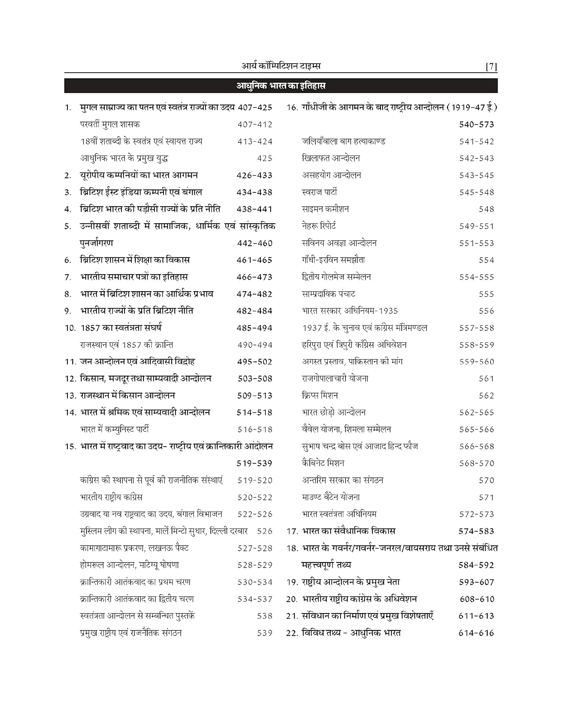 Arya Competition Times Bhartiya Itihas | (Hindi Medium)