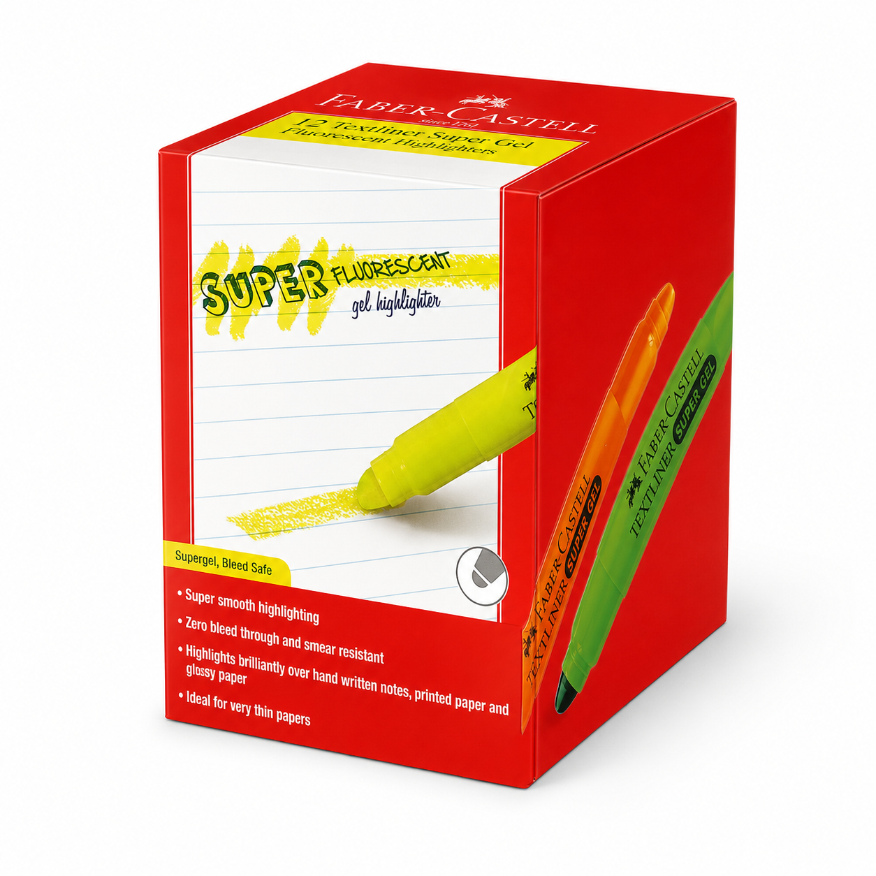 Faber-Castell Textliner Super Gel Crayons (15 Crayons, 4 Colours)