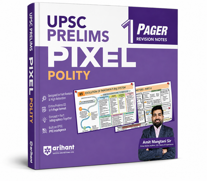 Arihant UPSC Prelims Pixel Polity – 1 Pager Revision Notes UPSC & State PCS (English Medium)