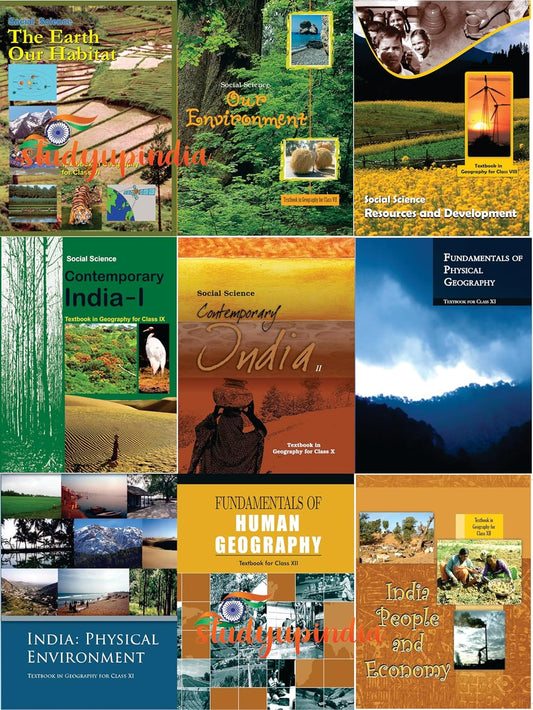 NCERT Textbook Geography Books Class 6th to 12th (1 Combo Set of 9 Books) English Medium